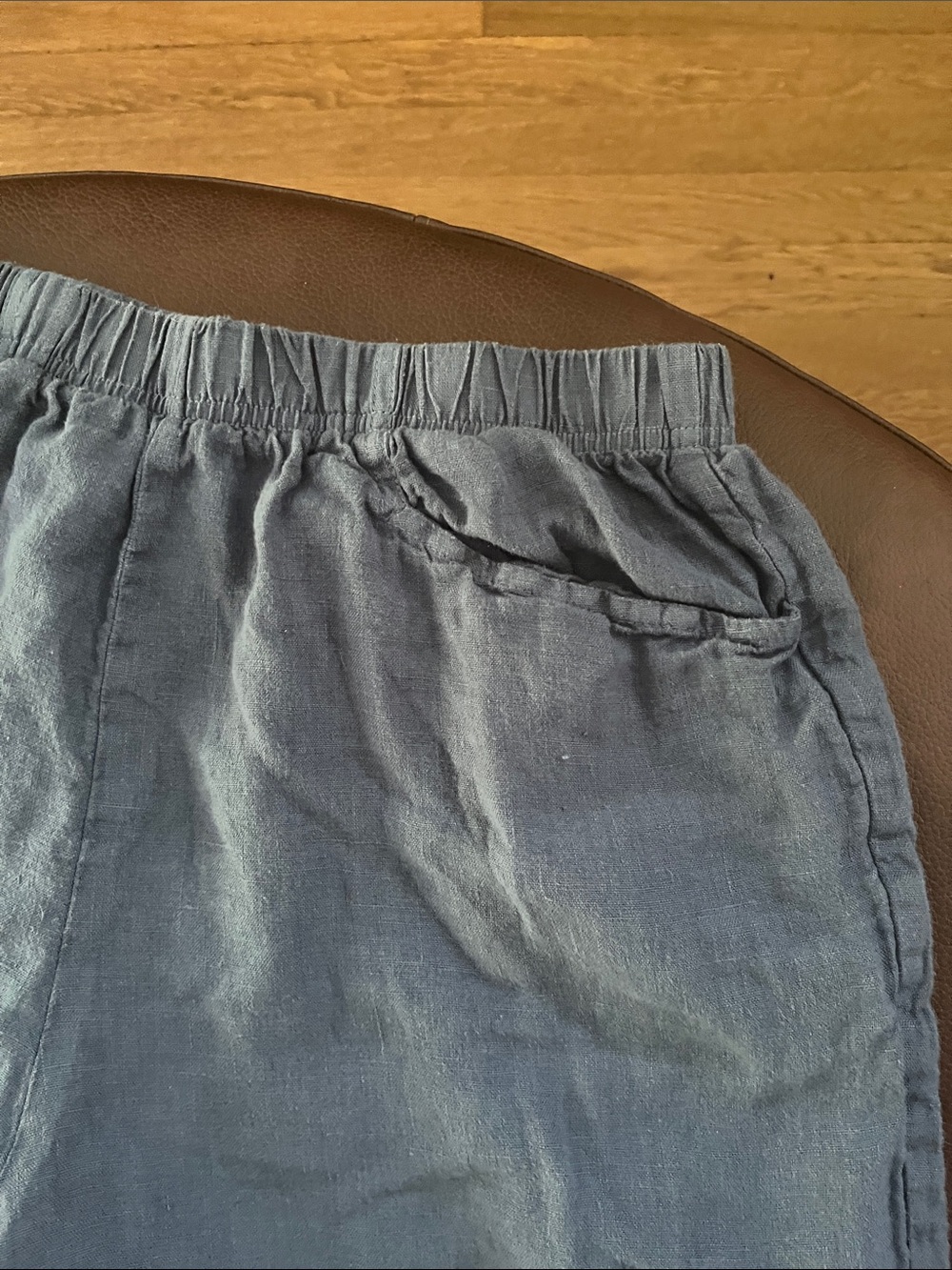 Cut loose cropped linen pants medium - Picture 2 of 7